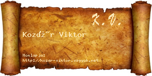 Kozár Viktor névjegykártya